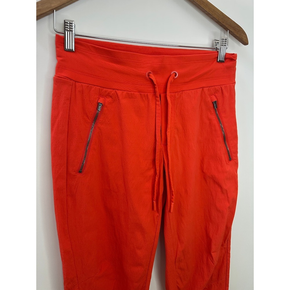 Athleta Trekkie North Jogger Pants Orange Flame Size 2 Hiking Wicking Ripstop - Picture 3 of 15